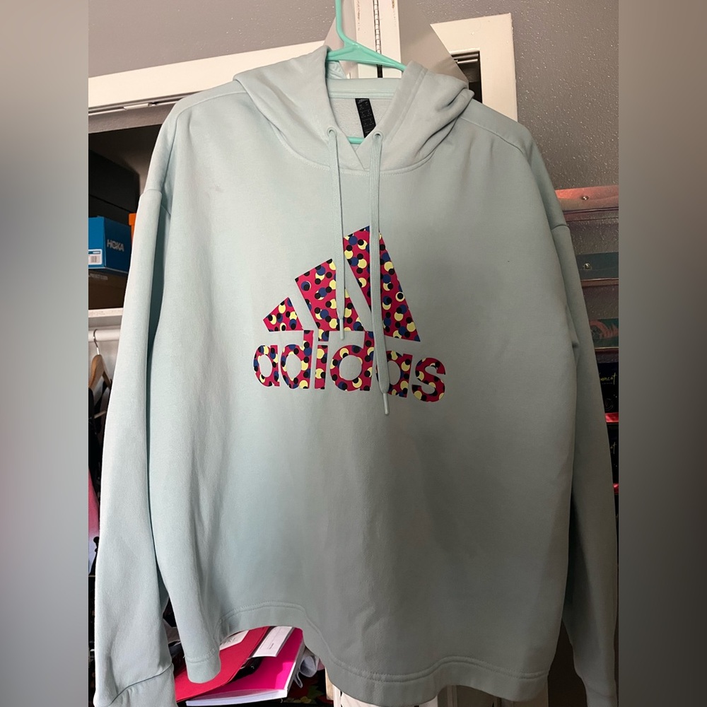 Adidas Sky Blue Hoodie with Logo